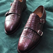 The Agrona Cap Toe Brown Double Monk Strap Shoes