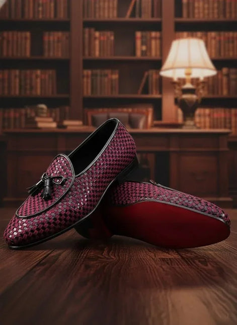 Red Black Tassel Loafers