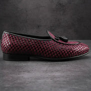 Men Red Black Tassel Loafers