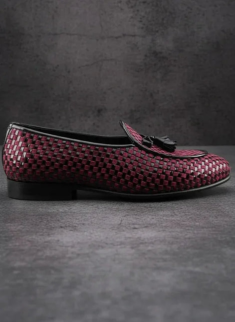 Men Red Black Tassel Loafers