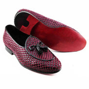 The Akua Red Black Tassel Loafers