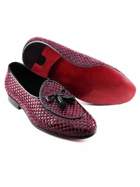 The Akua Red Black Tassel Loafers