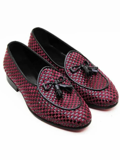 The Akua Red Black Tassel Loafers