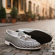 White Black Tassel Loafers