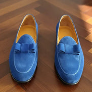 Suede Blue Tuxedo Loafers