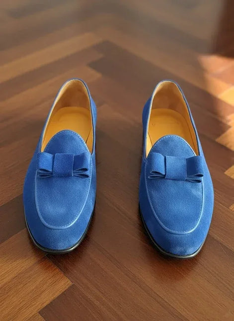 Suede Blue Tuxedo Loafers