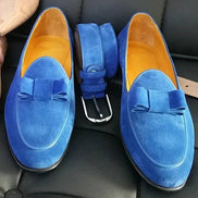The Heritage Suede Blue Tuxedo Loafers