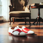 White Red Leather Shoes