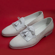 The Biagio Kiltie White Tassel Loafers