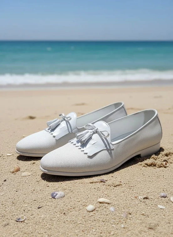 White Tassel Loafers