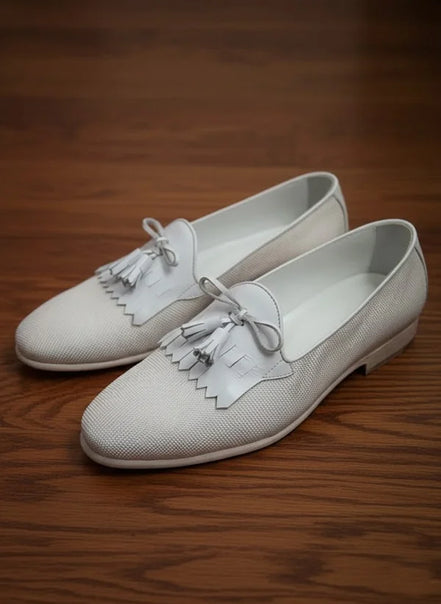 White Tassel Loafers