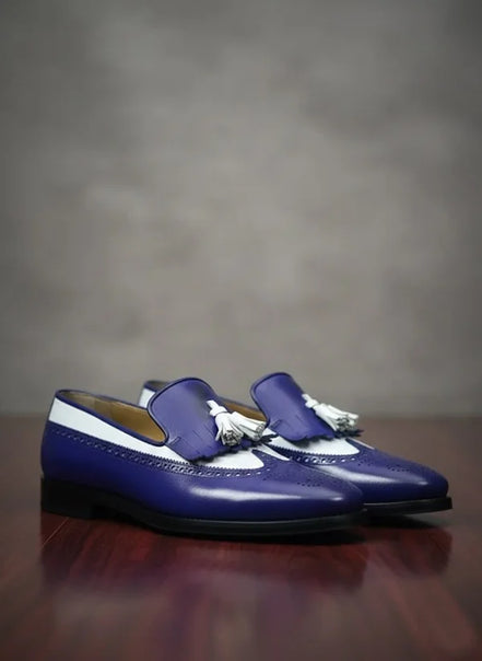 Kiltie Navy Blue Tassel Loafers