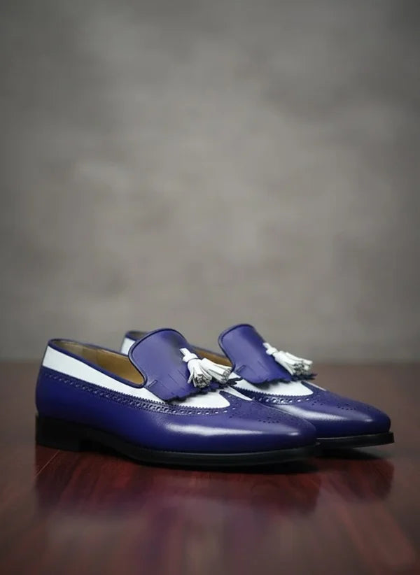 Kiltie Navy Blue Tassel Loafers