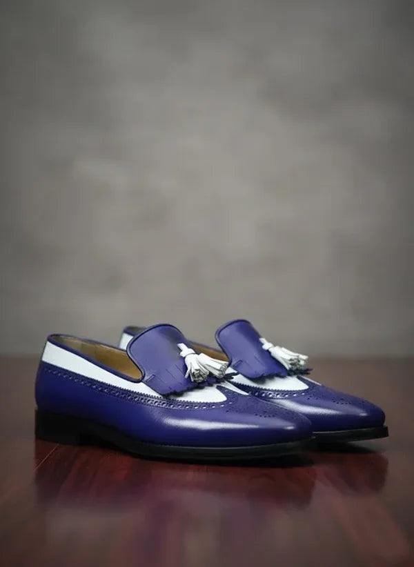 Kiltie Navy Blue Tassel Loafers