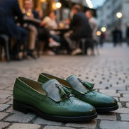 Kiltie Green Tassel Loafers