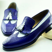 The Celsus Kiltie Navy Blue Tassel Loafers
