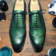 The Celsus Lace Up Green Oxford Shoes
