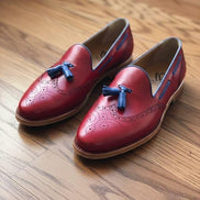 Red Wing Tip Tassel Loafers