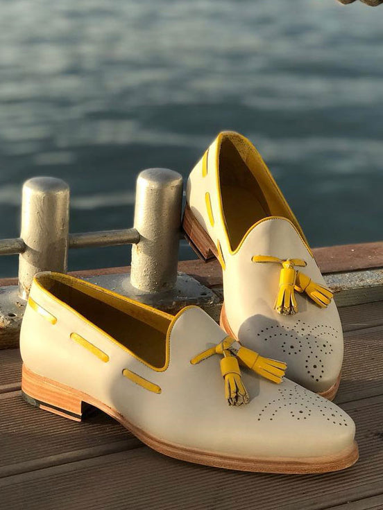Yellow Tassel Loafers