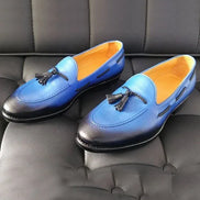 The Charlene Blue Tassel Loafers