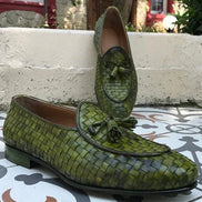 The Defender Classic Green Tassel Loafers
