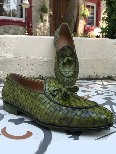 The Defender Classic Green Tassel Loafers