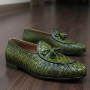 Green Tassel Loafers
