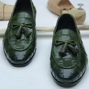 The Defender Green Tassel Loafers