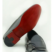 The Eufrozina Black Double Monk Strap Shoes