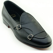 The Eufrozina Black Double Monk Strap Shoes