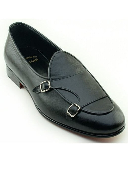 Black Double Monk Strap Shoes