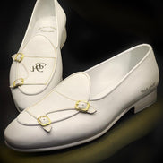 The Eufrozina White Double Monk Strap Shoes