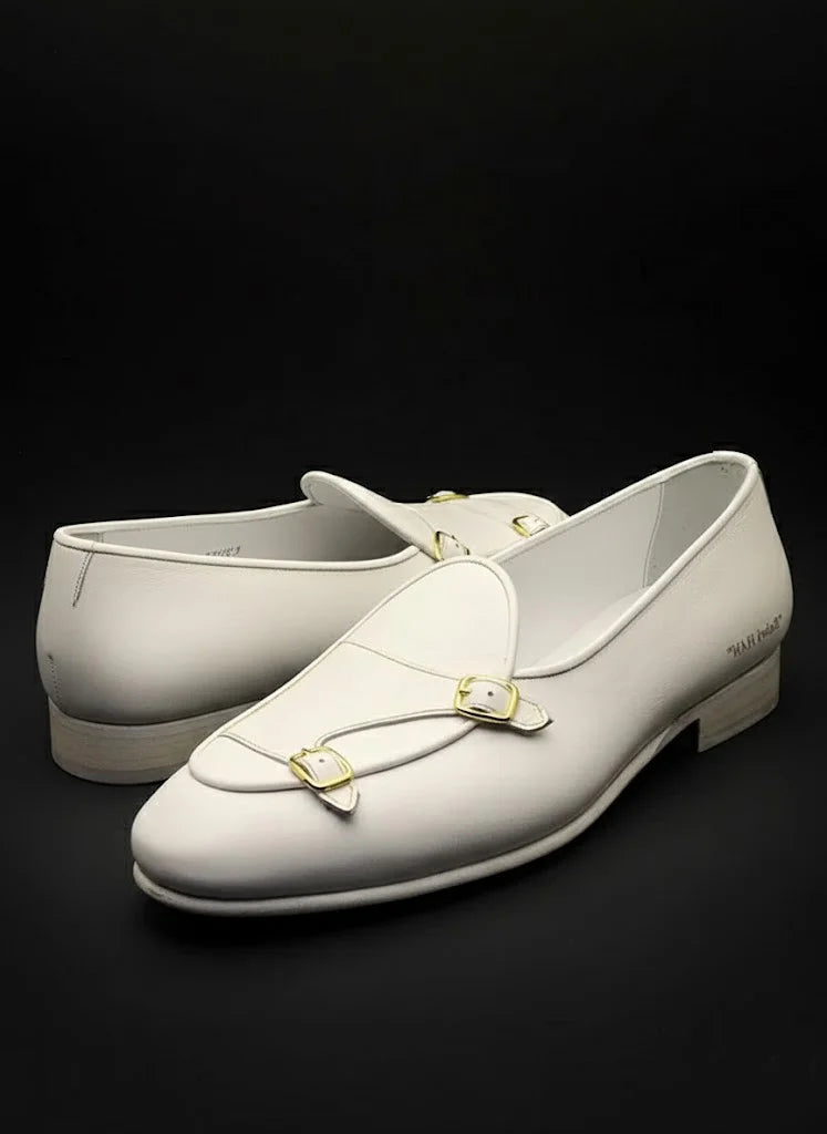 White Leather Loafers