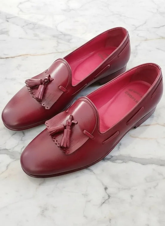 Burgundy Tassel Loafers