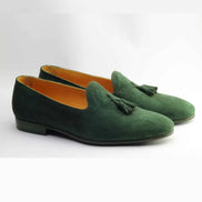 The Furtive Suede Tassel Loafer Green