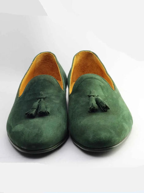 The Furtive Suede Tassel Loafer Green