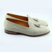 The Furtive Suede Tassel Loafer Off White