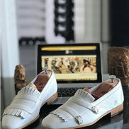 The Giulia Kiltie White Loafers