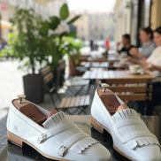 White Kiltie Loafers