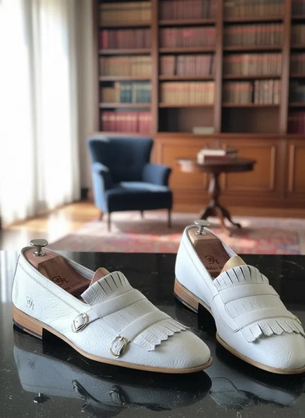Kiltie White Loafers