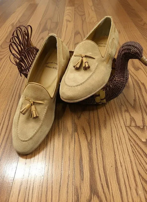 Beige Loafers with Tassel