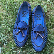 The Heritage Black Blue Tassel Loafers