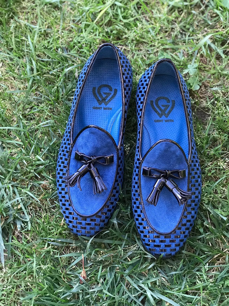 The Heritage Black Blue Tassel Loafers