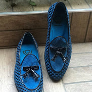 The Heritage Black Blue Tassel Loafers