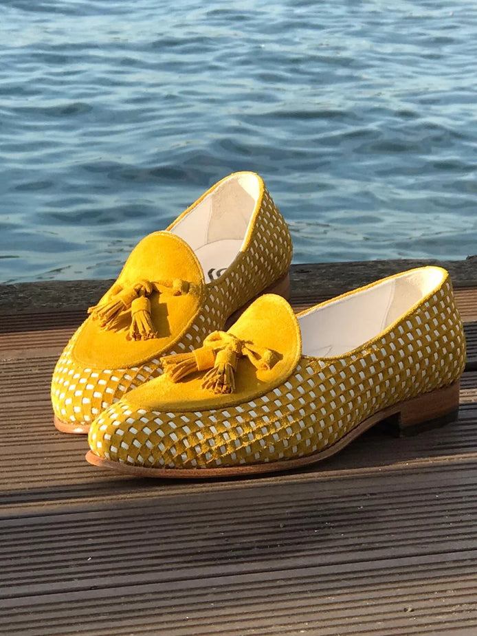The Immaculata Tassel Suede Loafers - Yellow