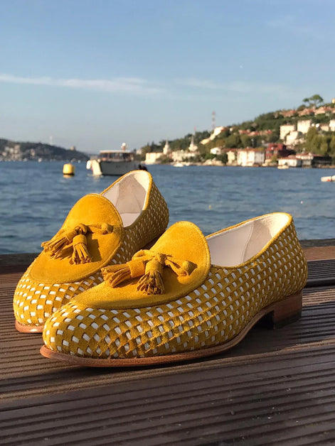 The Immaculata Tassel Suede Loafers - Yellow