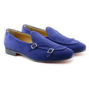 The Leah Suede Double Monk Strap Blue