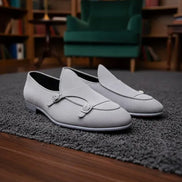 Gray Suede Loafers