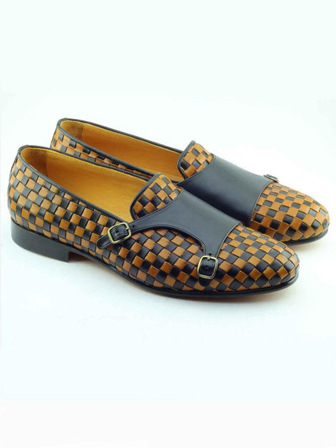 The Noe Yellow Double Monk Strap Shoes