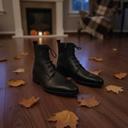 Black Leather Ankle Boots